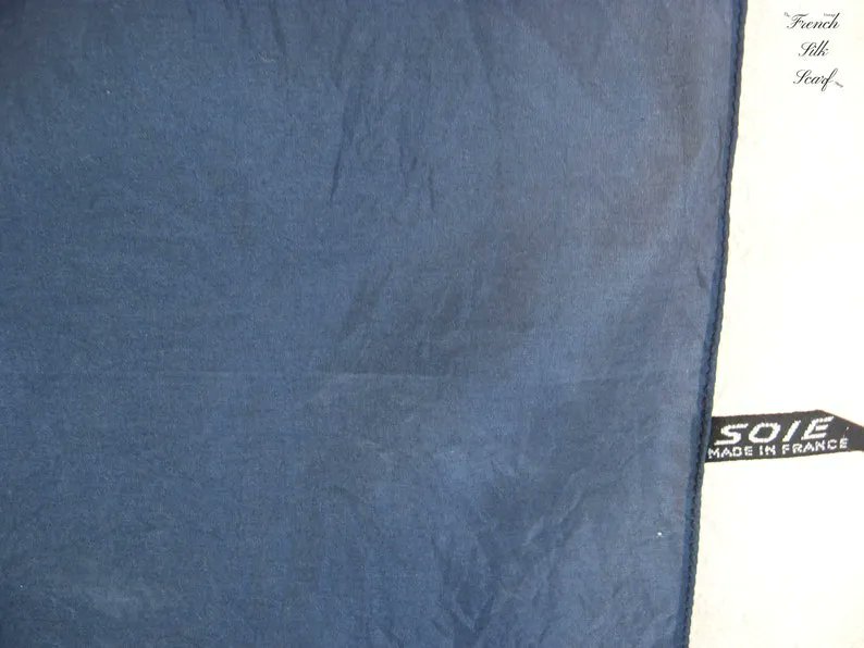 Vintage TRADITIONAL NAVY FRENCH Silk Pocket Square, Elegant - #Etsy France buff.ly/3zg2Vfy #FrenchSIlkScarf #vntagescarves #vintagescarf #silkscarf #silk #silkgift #giftforhim #mangift #gentleman #husbandgift #pocketsquare #dapperdan #gentlemansfashion #mensfashion #gift