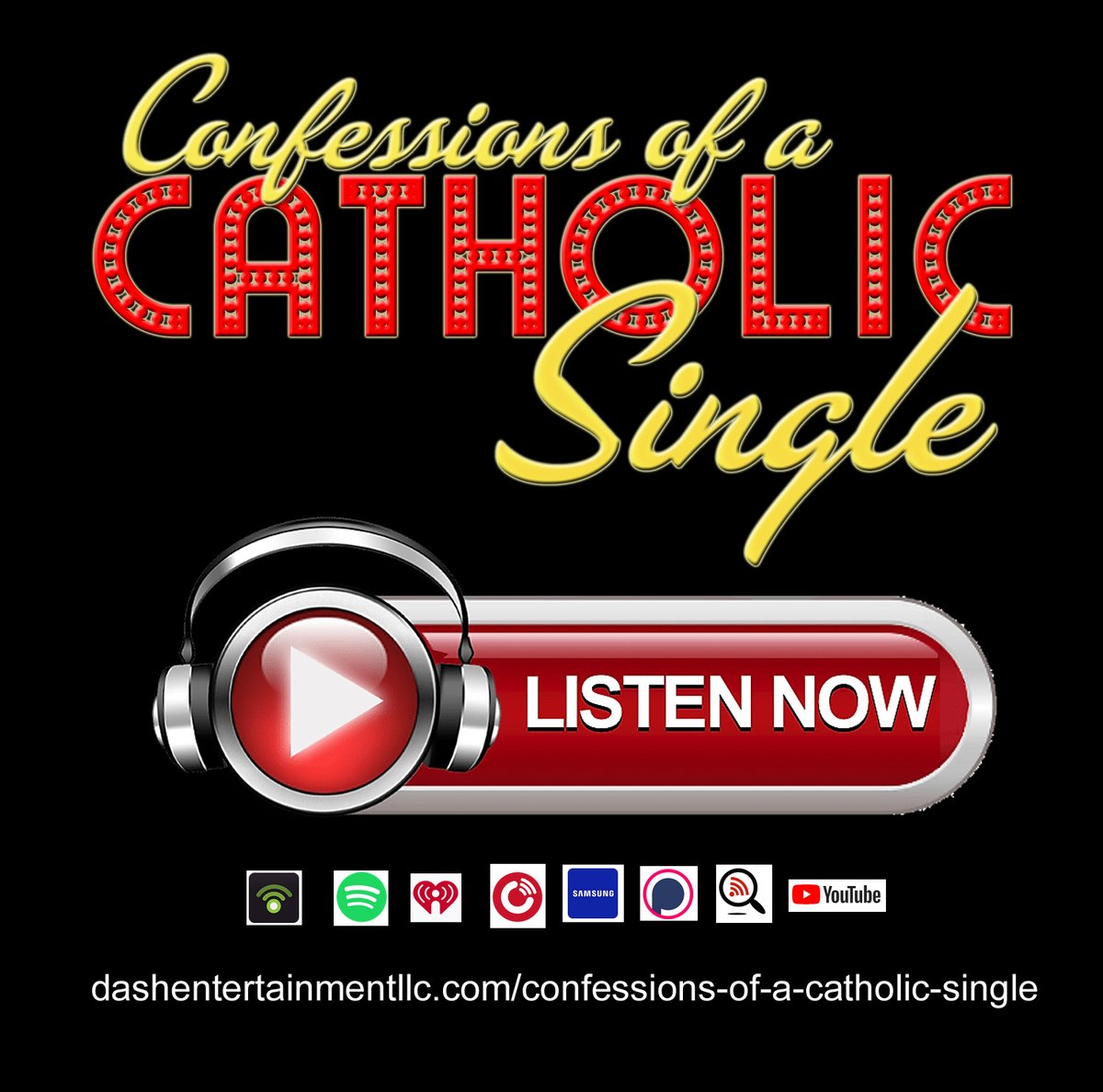 DASH_Entertain's tweet photo. Listen to season one of @ConfCathSingle on your favorite #podcast platform. Enjoy all seven episodes of the scripted comedy following devout Cecilia as she ventures out to find love again... in Las Vegas.
#audiositcom #comedy https://t.co/qhL4zseUDg