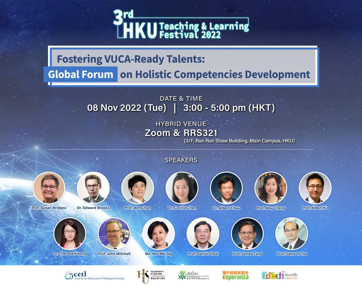 TALICHKU's tweet photo. Come join us in this exciting Global Forum on 8th Nov at @HKUniversity to learn from local and international education experts about holistic competencies in higher education. Visit our official website for more info: https://t.co/68mRKPsxU6 https://t.co/31nDPeQDlD