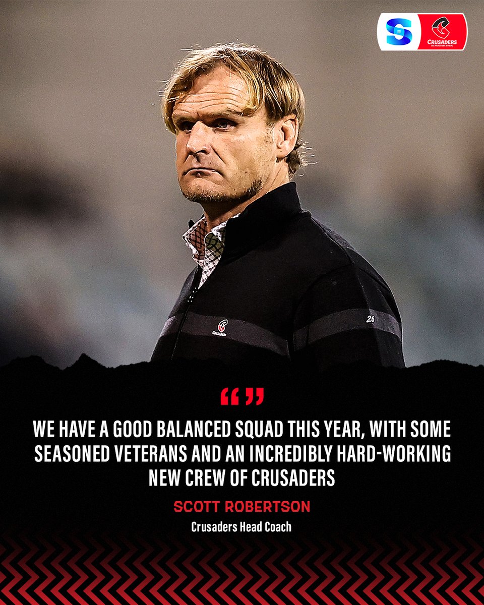 SuperRugby's tweet photo. The @CrusadersRugby are perfectly balanced for the new season, says Head Coach Scott Robertson ⚖️

#SuperRugbyPacific https://t.co/B5JGiEB2xj