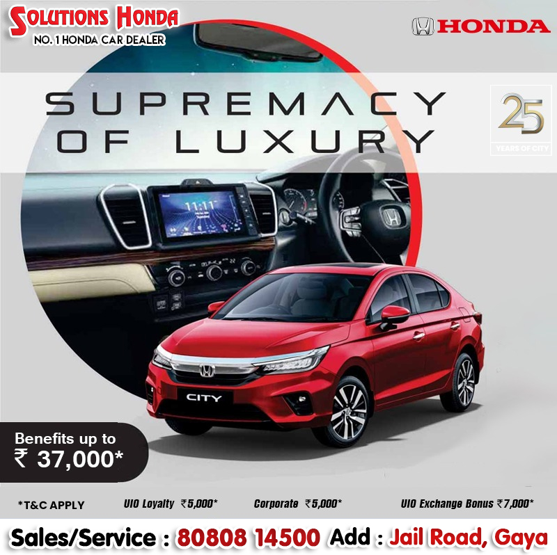 SolutionsHonda's tweet photo. India’s most iconic sedan has always delivered trust, assurance and sheer driving pleasure for 25 years. The supreme legacy of Honda City is built on innovation and here is for the next 25 years.

For more info
Call : 8080814500
Add : Jail Road, Gaya

#HondaCarsIndia  #HondaCity https://t.co/ra1P6NpEmM