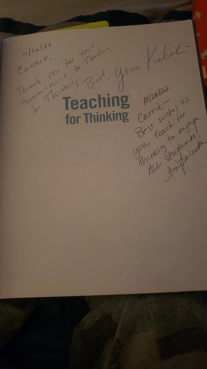 Wonderful night dining and discussing Teaching for Thinking with my favorite NM teachers and <a href="/GraceKelemanik/">Grace Kelemanik (she/her)</a> and <a href="/AmyLucenta/">Amy Clark Lucenta has flown to blue sky</a>!

Thank you <a href="/atomic_math/">ATOMIC Math</a> for a beautiful evening of Math!

I even got my book signed.....I'm so excited!