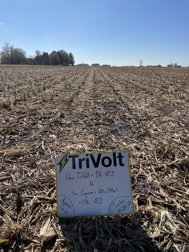 BayerCropProIL's tweet image. No weeds to see in this post harvest picture!! @WohltmanMatt showing how ⚡️#TriVolt⚡️ followed by #Capreno kept this field clean all year!! #CleanFieldsBigYields @BayerCropProUS #Bayer4IL