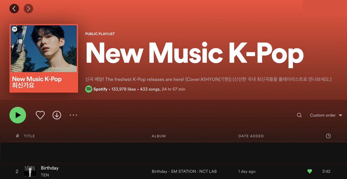 TENzenter's tweet photo. "Birthday" added in Spotify's New Music K-Pop &amp; TrendChill K-R&amp;B playlist! 🐱🔥

🔗 https://t.co/s47MBf5WqE
🔗 https://t.co/5LEPNtnzH2

TENLEE NCTLAB OUT NOW
#TEN_Birthday https://t.co/jBJI63bEn7