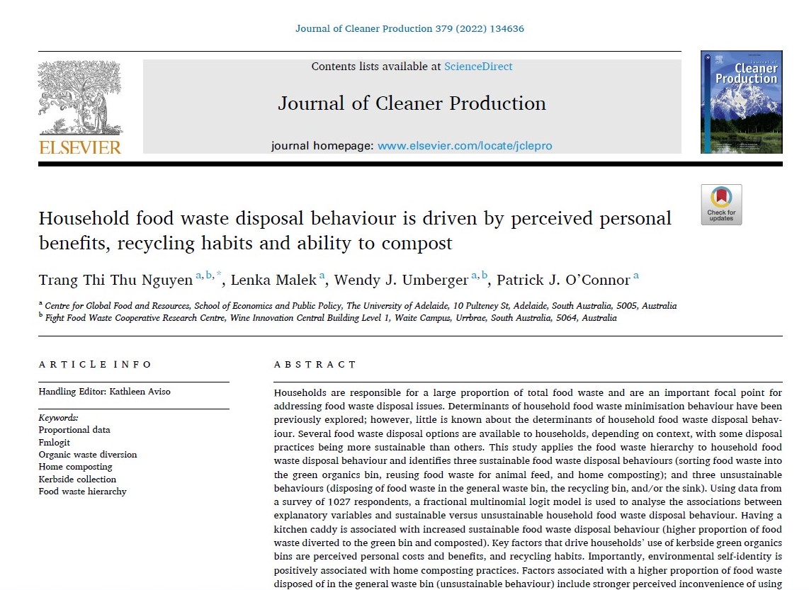 trangnguyen4455's tweet photo. My trash talk😆(#foodwaste 🍌) from winning @UniofAdelaide's #3MT is now peer-reviewed and published in #JCLEPRO!
Learn more about #household #behaviour ⬇️
Full-text #OpenAccess at https://t.co/Np7tMWwRSq
Key points in comments (1/8)
@LenkaMalek @WendyUmberger @FoodWasteCRC https://t.co/lI0N6xsANa