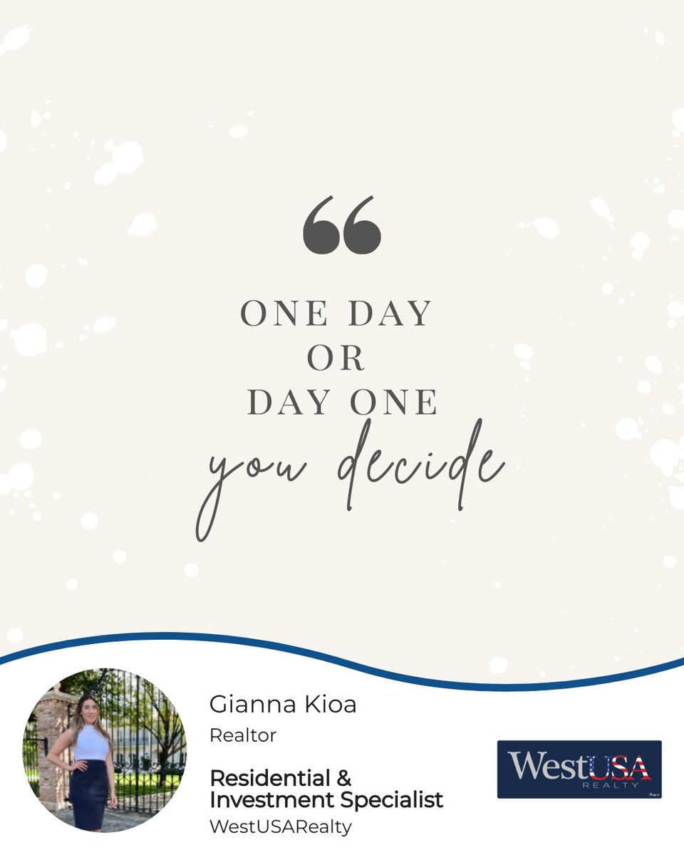 GiannaKioa's tweet photo. Every day is an opportunity to do something amazing!
#onedayordayone #newopportunity #FirstTimeHomeBuyers #WannaBuyAHouse #NeedARealtor #HomeownershipGoals #NeedAnAgent #HonestRealtor #HomeBuyerTips https://t.co/30BRTeEOdZ
