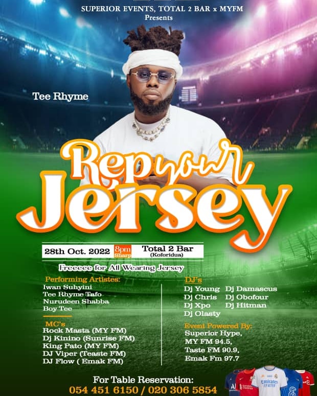 PGoaso's tweet photo. Am Reppin Live So Lets Meet On Rep Ur Jersey @ Total 2 Bar This Friday 28 October With De Stylish Rapper Tee Rhyme & Co. Free For All Wearing Jersey.
#Rockmasta
#Superior evwnts
#Total2bar
#Myfm
#PgTv
#ShowbizToday https://t.co/Vip6BteohE