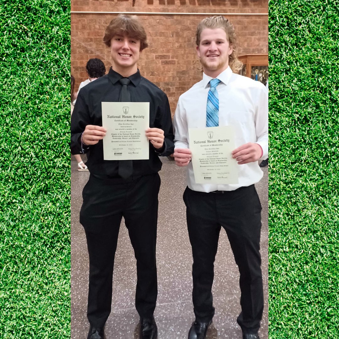 TennentFB's tweet photo. Congratulations to two of our football 🏈 players, Andrew Schultz &amp; Zach Stanfield for being inducted into the National Honor Society tonight! Keep working hard and aiming for the stars boys! #studentathlete #williamtennentpanthers #pantherpride #nationalhonorsociety https://t.co/VicZ8jbqsj