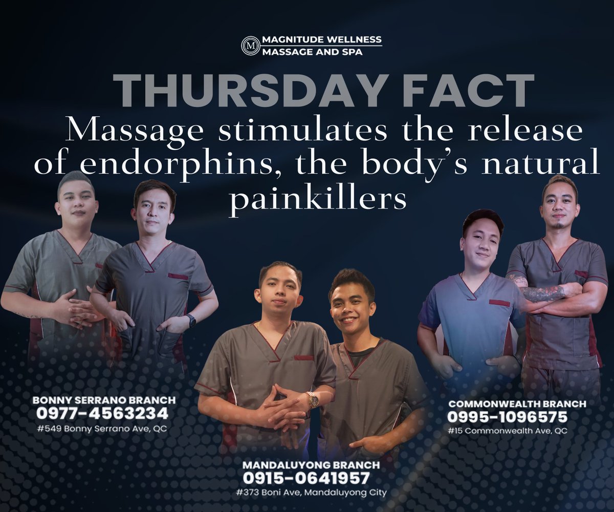 HorizonSpaPh's tweet photo. Make all body pain go away! A massage today, make the doctors away.

Visit any of our branches now to book your favorite therapist. https://t.co/sLY4v9NFQ0