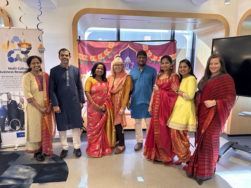 IvaLesnik's tweet photo. Had a blast celebrating Diwali at Willis today with my amazing team. The festival of lights is about positivity and new beginnings. I am blessed to work for a company that promotes diversity of ideas, backgrounds, and cultures. @United @ljojo @GrewalMandee #beingunited https://t.co/s9sRNXNw68