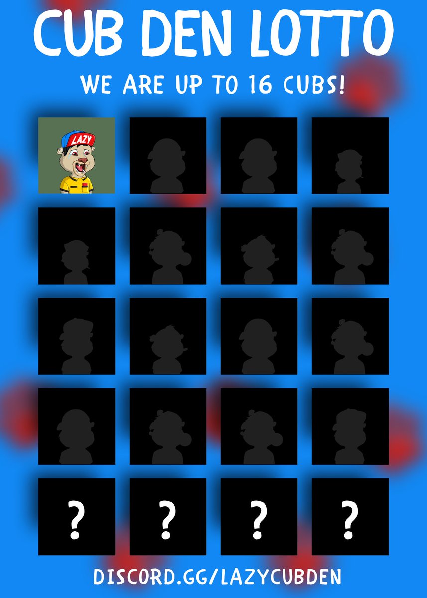 And We Roll It Over Again, Can’t Wait For a Winner! #LazyCubs #NFTGiveaways 🦁🦁🦁🦁🦁🦁🦁🦁🦁🦁🦁🦁🦁🦁🦁🦁              🛖👑👉    <a href="/LazyCubDen/">🄻🄰🅉🅈🄲🅄🄱🄳🄴🄽</a>                      • <a href="/LazyLionsNFT/">Lazy Lions 👑</a>  • <a href="/LLCubKing/">🦴ʟʟᴄᴜʙᴋɪɴɢ.ᴇᴛʜ</a>      • <a href="/DefiDuelKing/">DDKing.eth</a>                                  • discord.gg/LazyCubDen