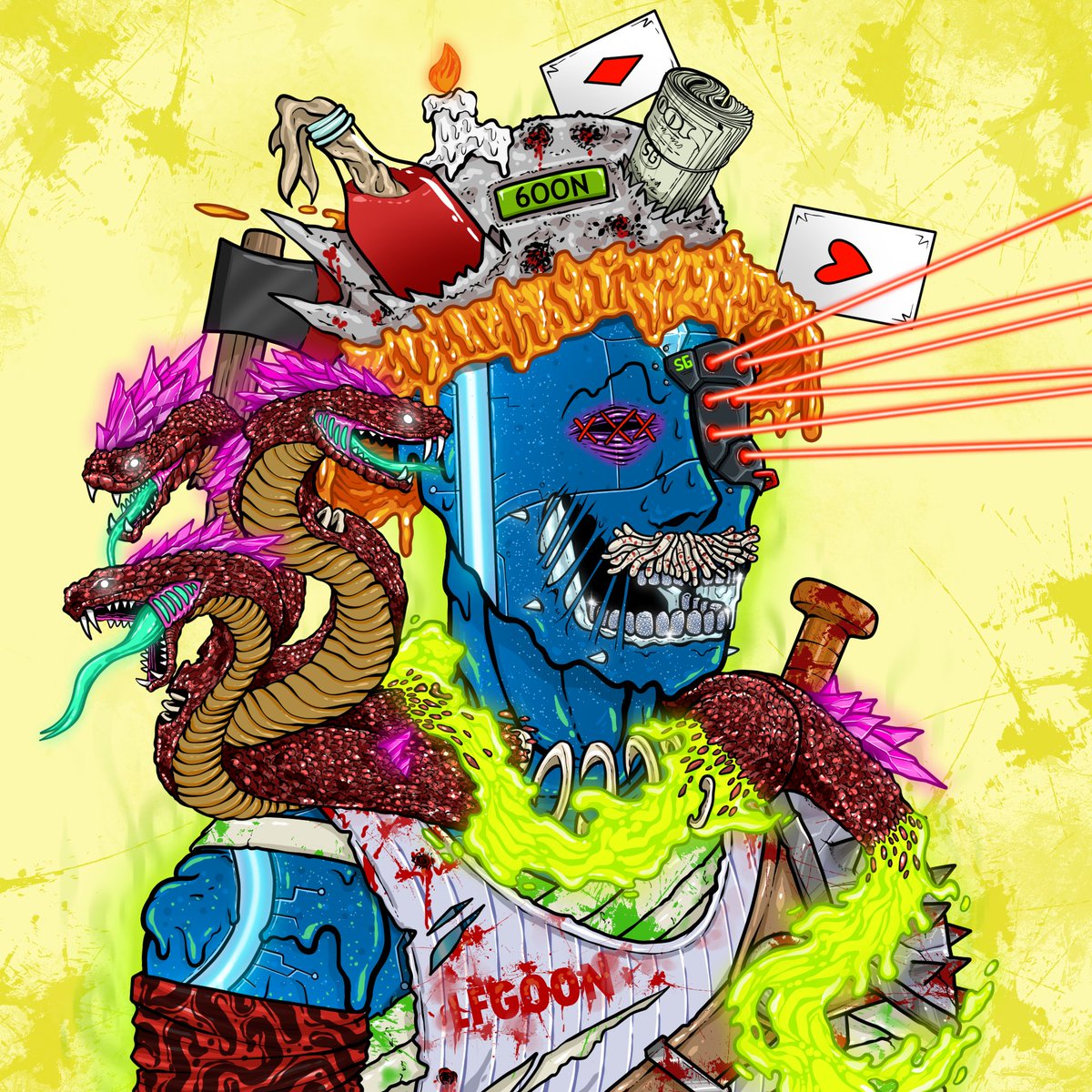 AsteriosPolitis's tweet photo. Done with Goonification, so much pleased with the result!! 🤑
Which Goon is your favorite? 👀 
@SlimeGoonsNFT  👈 @Belmontxbt 🙌🙌🙌
#Goonification #GOONSTAKEOVER #NFTCommunity #Solana #solanaNFTproject https://t.co/XIdnOawI6b