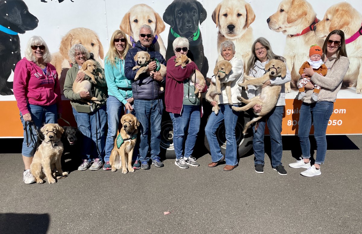 cjmtahoe's tweet photo. The Guide Dogs for the Blind puppy truck made a stop in Reno today! We were blessed to be presented with Liam our new guide dog puppy. Liam has a lot of training ahead to make him ready for his important future career of guiding someone who is blind. #PuppyWithAPurpose https://t.co/EYEHbJ7NZD