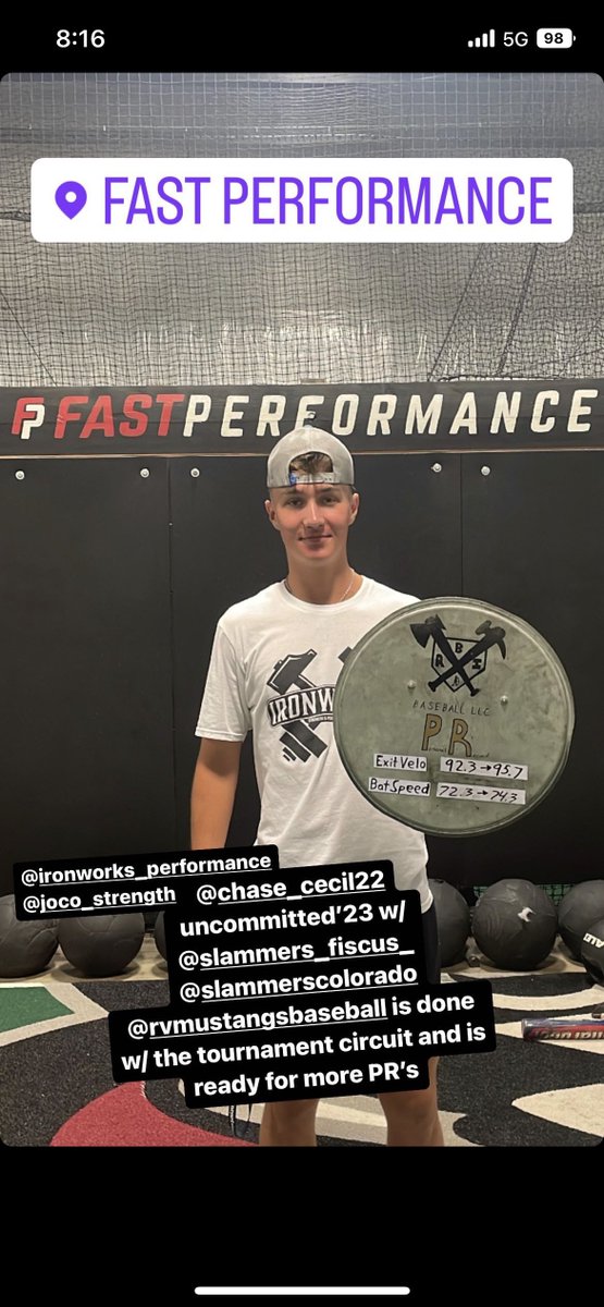 Chase Cecil (@chasececil4) on Twitter photo Broke some PR’s today at @FastBaseballDev @Fast_RBI Exit Velocity-95.7 mph | Bat Speed 74.3 <a href="/FlatgroundBats/">FLATGROUND Hitting</a> <a href="/TopPreps/">TOP PREPS @TopPreps | X</a> <a href="/joco_strength/">Josh Collins</a> <a href="/D1Uncommitted/">Anthony Edwards</a> <a href="/CoastRecruits/">Coast 2 Coast Recruits</a> <a href="/FlatgroundApp/">FLATGROUND Pitching</a> Broke some PR’s today at @FastBaseballDev @Fast_RBI Exit Velocity-95.7 mph | Bat Speed 74.3 <a href="/FlatgroundBats/">FLATGROUND Hitting</a> <a href="/TopPreps/">TOP PREPS @TopPreps | X</a> <a href="/joco_strength/">Josh Collins</a> <a href="/D1Uncommitted/">Anthony Edwards</a> <a href="/CoastRecruits/">Coast 2 Coast Recruits</a> <a href="/FlatgroundApp/">FLATGROUND Pitching</a>