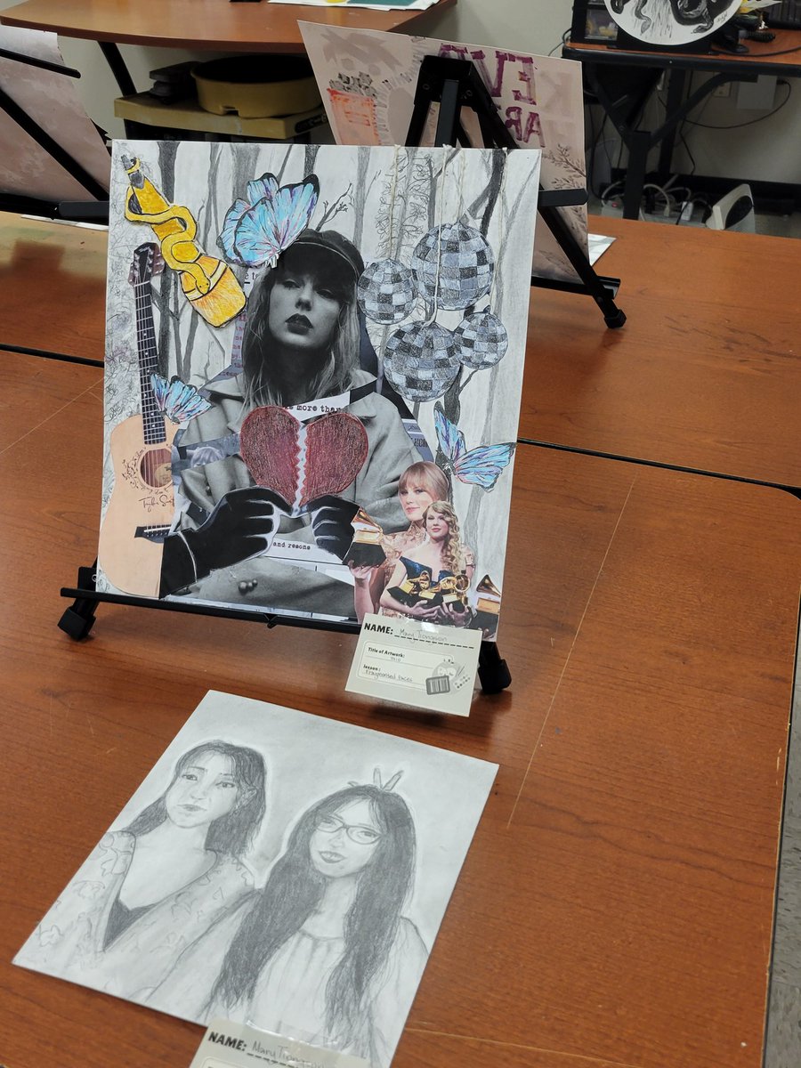 nrjhart's tweet photo. Our fall Showcase was a success! Students chose a work of art from their portfolio that they were proud of during our first 9 weeks. They were so happy to show off Mrs. Jack's beautiful room and their arwork.. #ALLIN https://t.co/x6wbLUAyhn