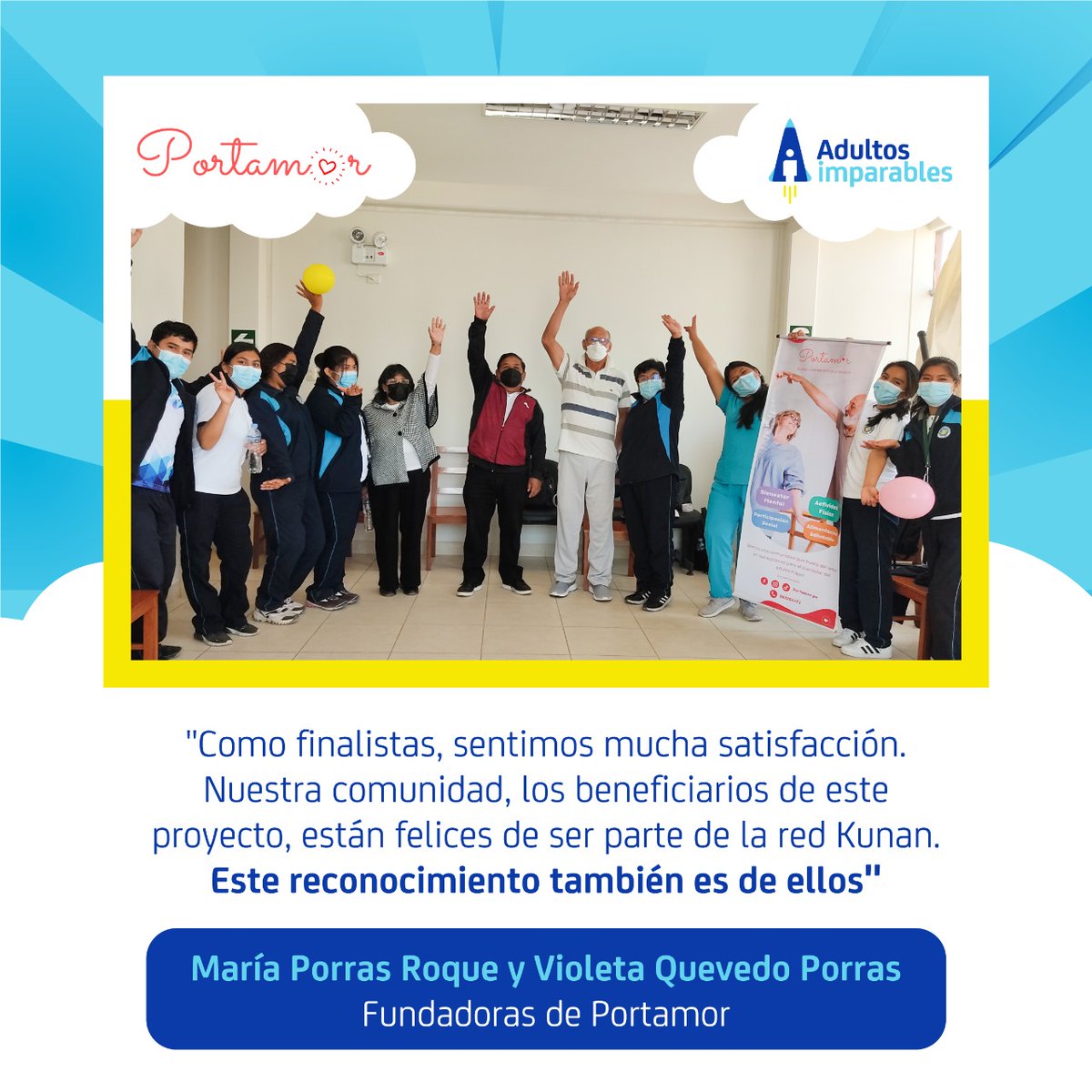 lariosgrimaldi's tweet photo. Conoce a “Portamor”, uno de los finalistas de #AdultosImparables, categoría del Desafío Kunan creada e impulsada por #AFPIntegra que busca reconocer a los proyectos de impacto liderados o dirigidos a adultos mayores de 55 años.
#EmbajadoresIntegra https://t.co/Q5xOCcvf7j