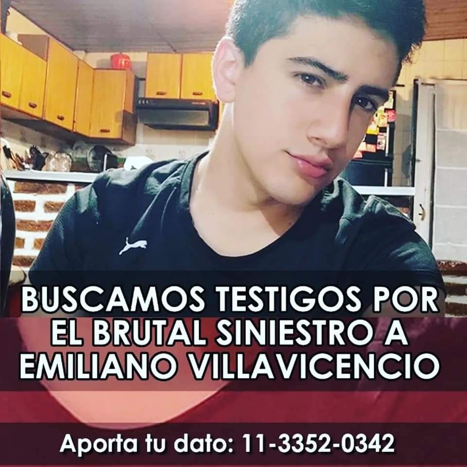 JUSTICIAEMI's tweet photo. Necesitamos MÁXIMA difusión❗
📌 AYUDANOS A ENCONTRAR TESTIGOS DEL HOMICIDIO DE EMI EL DIA 15/09 EN COLOMBRES Y PIAGGIO (Lomas de Zamora) 
La noche del jueves 15/09 a las 20.30hs Emiliano villavicencio fue embestido por el colectivo 338 (COSTERA) https://t.co/jDhlAoSyeB