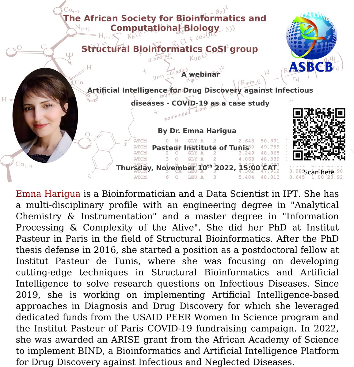 Houcemeddine (@houcemoo) on Twitter photo Mark the date for the next <a href="/asbcb1/">asbcb</a> Structural bioinformatics webinar by Dr. <a href="/EmnaHarigua/">Emna Harigua</a> 
Registration link 
docs.google.com/forms/d/e/1FAI… Mark the date for the next <a href="/asbcb1/">asbcb</a> Structural bioinformatics webinar by Dr. <a href="/EmnaHarigua/">Emna Harigua</a> 
Registration link 
docs.google.com/forms/d/e/1FAI…
