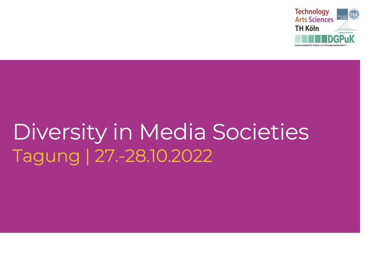 dgpuk_internatl's tweet photo. Heute startet unsere Tagung ›Diversity in Media Societies‹ @th_koeln in Kooperation mit der @UniCologne 

Wir freuen uns auf spannende Vorträge &amp; einen regen Austausch #dims2022

^team https://t.co/CLmAJDtEpf