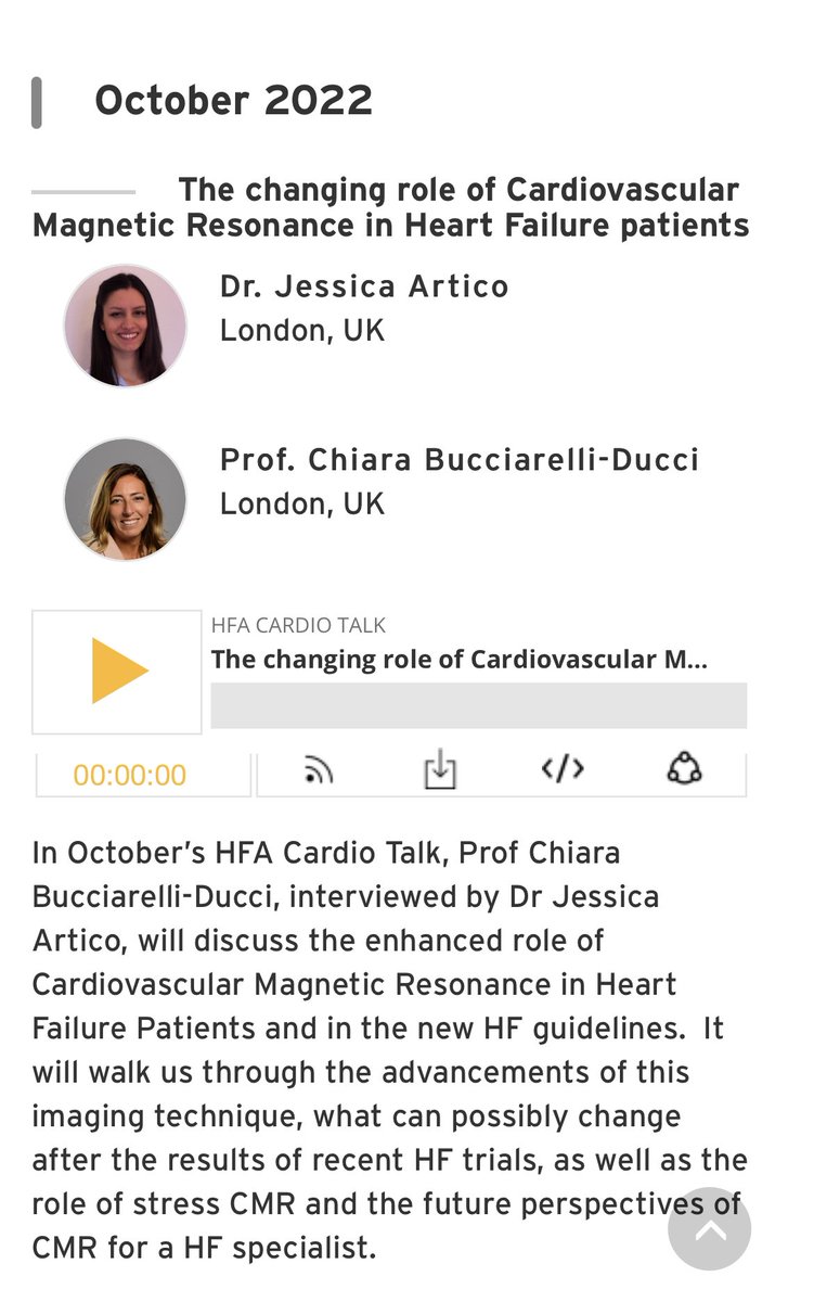 Great #CardioTalk on #CMR role in #HF 🫀 with @chiarabd @jessica_artico 

#whyCMR @escardio 

link: escardio.org/Sub-specialty-…