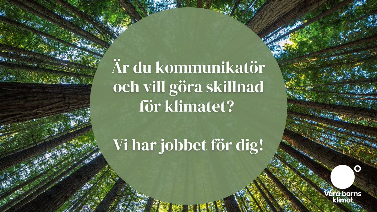 🔎 Vi söker kommunikationsansvarig!

Är du en erfaren kommunikatör med ett bankande hjärta för klimatet och barnens framtid? Då har vi jobbet för dig!

📝 Ansök nu: varabarnsklimat.se/uppdrag-kommun…