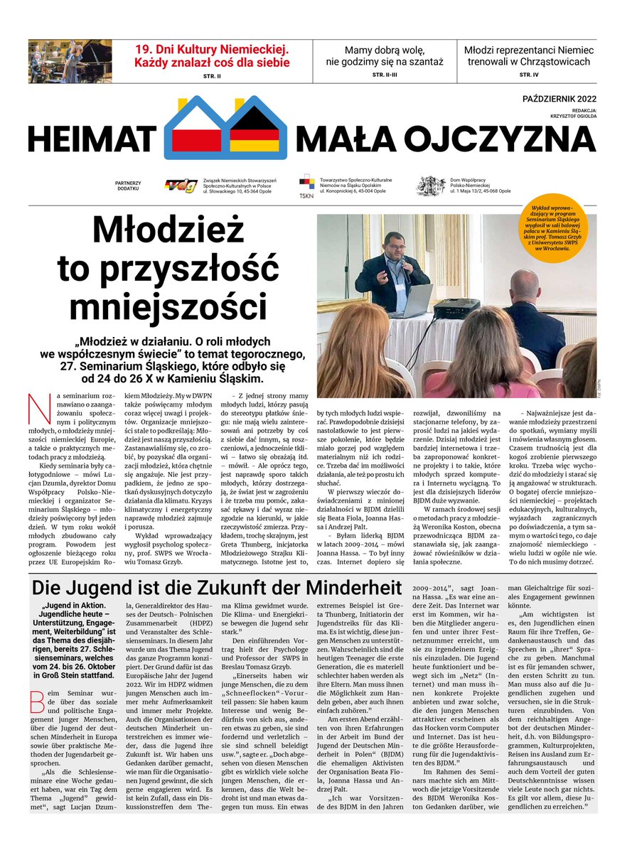 Deutsche_in_PL's tweet photo. Erschienen ist die Oktober-Ausgabe der #Beilage "#Heimat - mała ojczyzna".
ℹ️ Als eine PDF-Datei können Sie diese von unserer Internetseite herunterladen: https://t.co/6iYkRVlZNu https://t.co/3qiK9QFkJ9