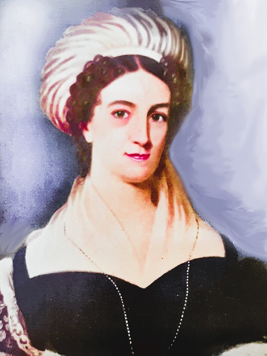 ButterleyTrust's tweet photo. Margaret Outram, colourised image. Wife of #BenjaminOutram (no known image) , daughter of James Anderson, the woman whose signature was on a document which was the first time that the #ButterleyCompany was named after it had started out as B. #Outram & Co. in 1790. https://t.co/k7QT5ilTl8