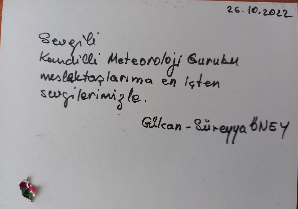 meteorolojilab's tweet image. Tüm ekibimizin kıymetlisi, Meteoroloji biliminin ülkemizde gelişmesine büyük katkıları olmuş, çok sayıda öğrenci, bilim insanı yetiştirmiş Prof.Dr. Süreyya Öney hocamız eşiyle ziyaretimize gelmiştir. Bu ziyaret bizleri onure etmiştir.