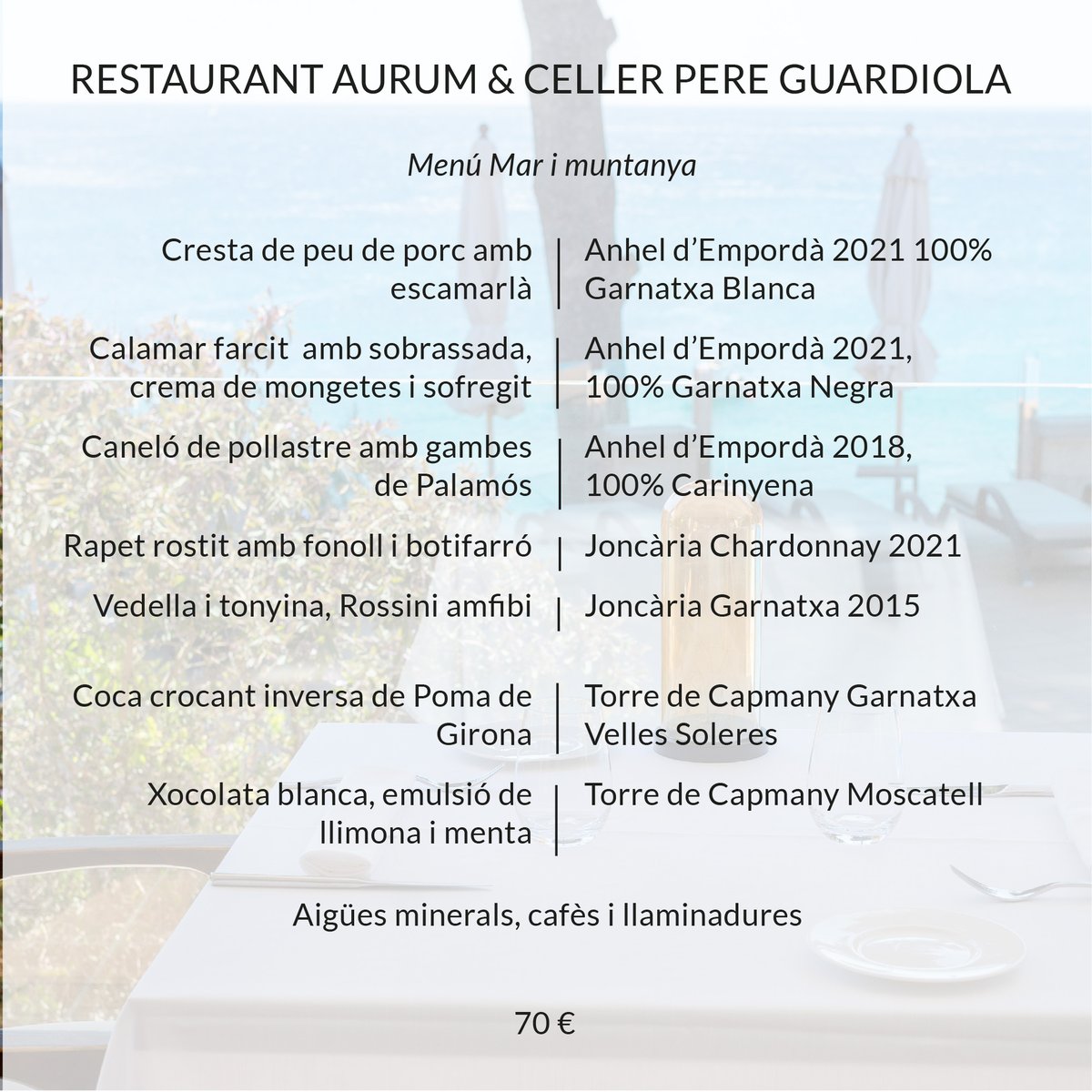 CuinaEmpordanet's tweet photo. Sopar Maridat amb el Restaurant Aurum i el celler Pere Guardiola:
🗓️4 de novembre
📍Platja d'Aro
💶70€
📞972 82 84 29
#cuinaempordanet #empordà #gastronomia #doempordà #soparsmaridats #soparsmaridats2022 #josocemporda #aurum #caladelpi #platjadaro #pereguardiola #capmany https://t.co/u6qQP0NzqM