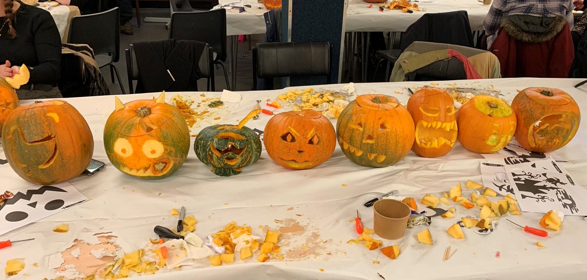 A group of us from <a href="/UoNHearSci/">Nottingham University Hearing Sciences</a> Glasgow went pumpkin carving <a href="/thepyramid_scot/">The Pyramid at Anderston</a> 

Some inventive efforts thrown in!