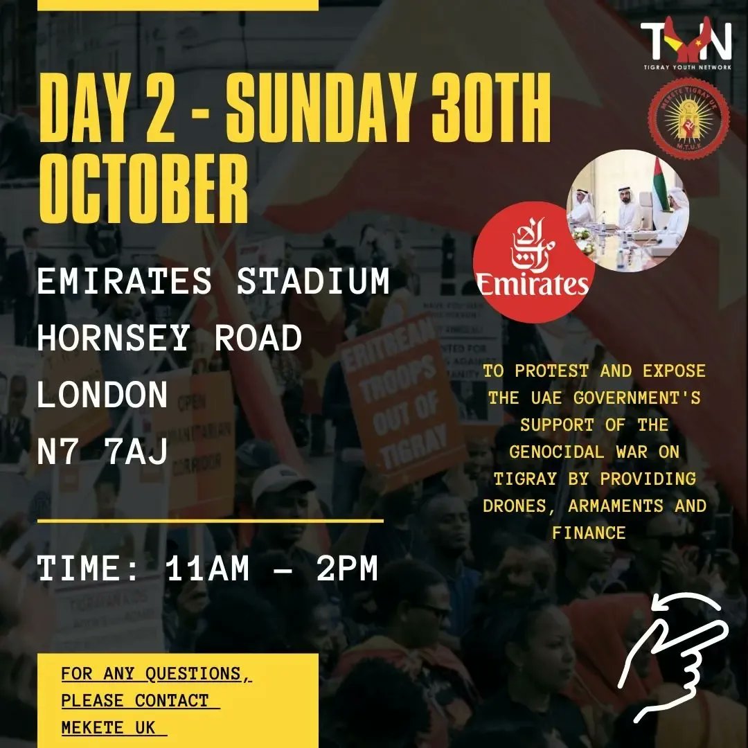 ~London, UK~ 

Stand Up For #Tigray!

**2 Day Protest!**

Please Come Down And Join Us At Our Peaceful Demonstration.

Be A #VoiceForTheVoiceless 📢

Please SHARE📢

#HumanitarianCrisis #TigrayGenocide

@SkyNews @BBCLondonNews @CNN @Channel4News @standardnews @Telegraph @itvnews