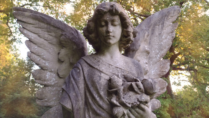 #31daysofgraves No. 27 Wings An angel spreading her wings in the evening light of autumn. She stands on top of the grave memorial to George Harris (d. 1936) found in #SouthamptonOldCemetery. #Historicsouthampton #oldsouthampton #Gothtober