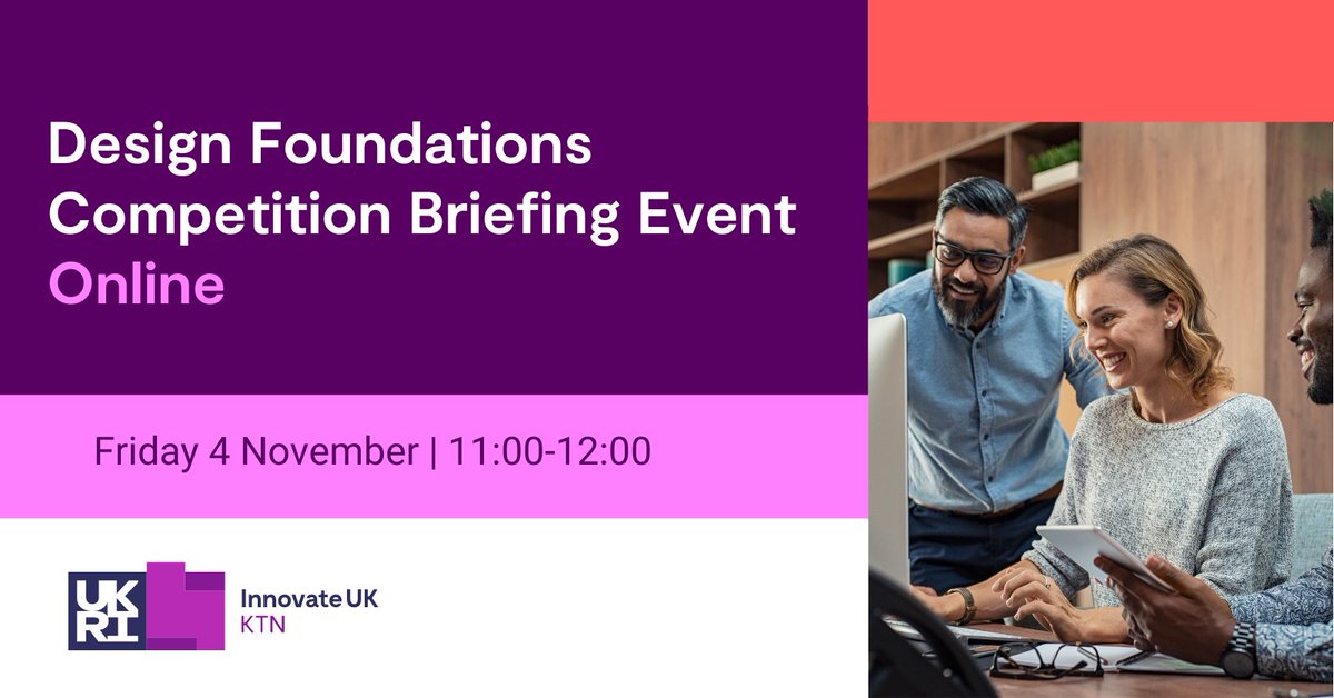 📣Do you have an innovative idea that looks at the need or opportunity from the perspective of the people involved? Register now for the latest #DesignFoundations briefing event alongside @innovateuk on 4 Nov at 11am to learn more: bit.ly/3Sz2vaL