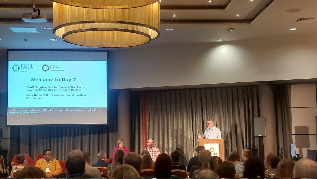 Opening address from @martinprogan, Minister for Mental Health <a href="/MaryButlerTD/">Mary Butler TD</a> and Geoff Huggins on day 2 of the #IIMHL2022 conference. "Inclusivity is a moral compass that should be followed for the betterment of our societies" #IIMHLEURO2022 #iidl <a href="/IIMHL/">IIMHL</a>