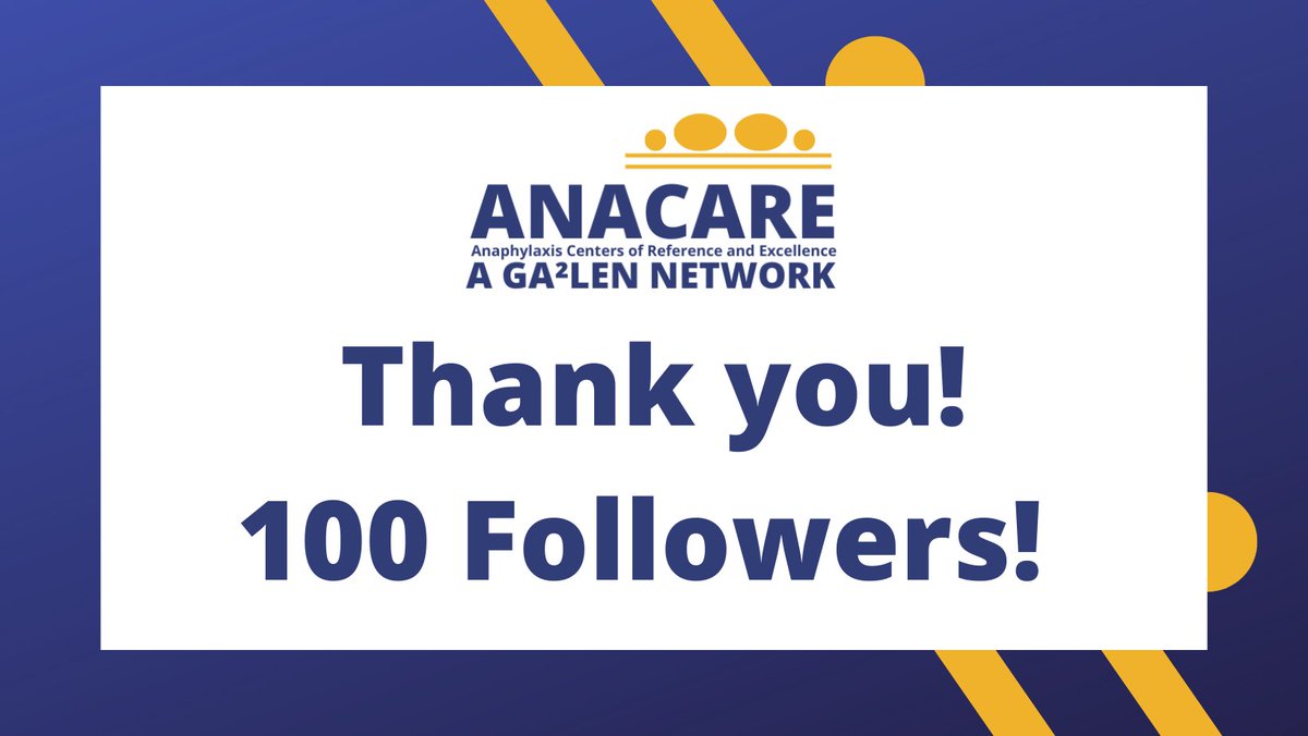 🎉Thank you all very much for 100 Followers! 🎉

The amount of support and growth we have been able to accomplish with the help of the Anaphylaxis and Food Allergy Community has been amazing 💙💛

We look forward to growing our Network even wider and spreading the word 📣