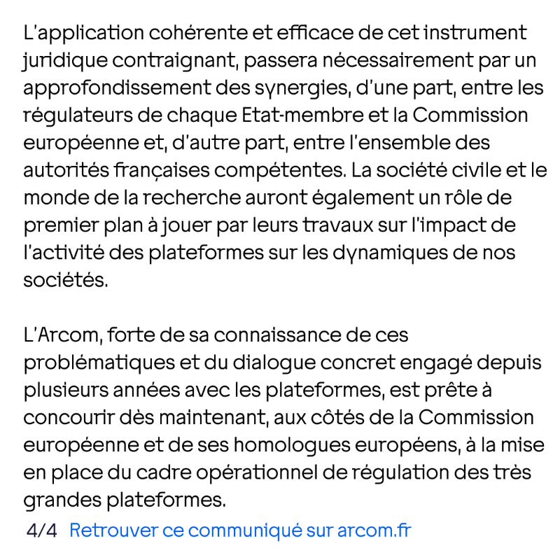 Arcom_fr's tweet photo. 🇪🇺 Entrée en vigueur du #DigitalServicesAct : une avancée majeure vers un internet plus sûr en Europe 🔽