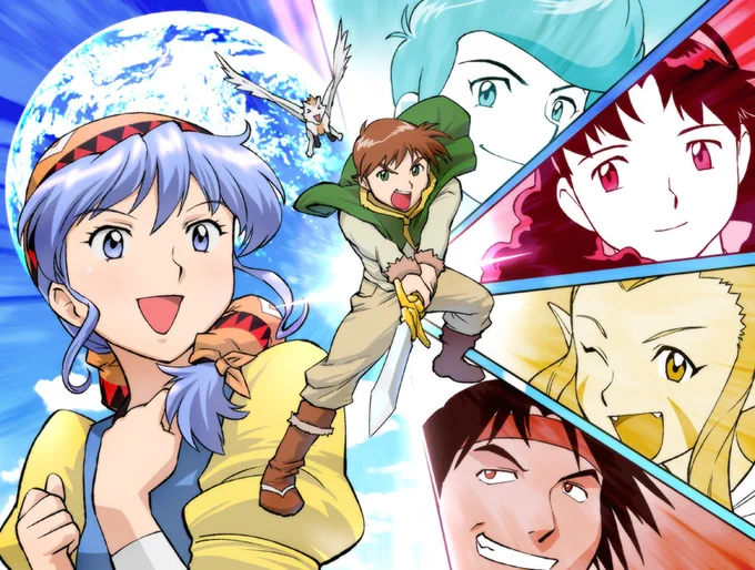 過去絵再掲でお祝い。メガCD版のLUNAR1,2がまた遊べる日が来るとは思わなかったですねえ… 