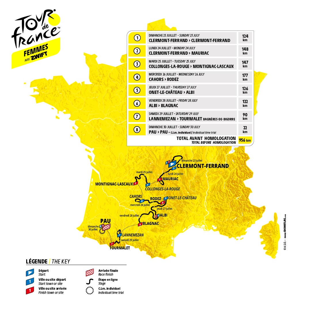 LeTourFemmes's tweet photo. 🤩The official route of the #TDFF2023 avec @GoZwift!

🤩 Voici le parcours officiel du #TDFF2023 avec Zwift !

#WatchTheFemmes https://t.co/A7PJNR1UUI