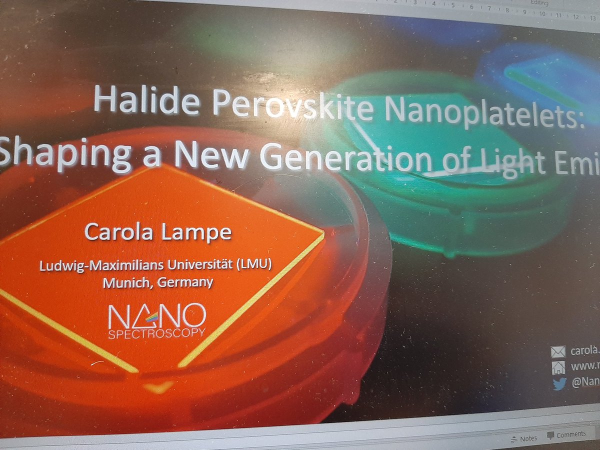 Come and see our Talk about halide perovskite nanoplatelets today at 12:15 at the <a href="/nanoGe_Conf/">nanoGeConferences</a> #Nanomat Session!