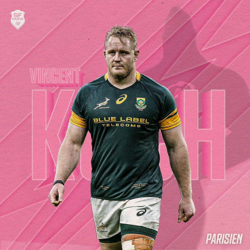 SFParisRugby's tweet photo. 🆕🃏 Le pilier droit 🇿🇦, champion du monde en 2019, nous rejoint en tant que joker médical de Paul Alo-Emile. 

Welcome @vincentkoch1 ! 🌸