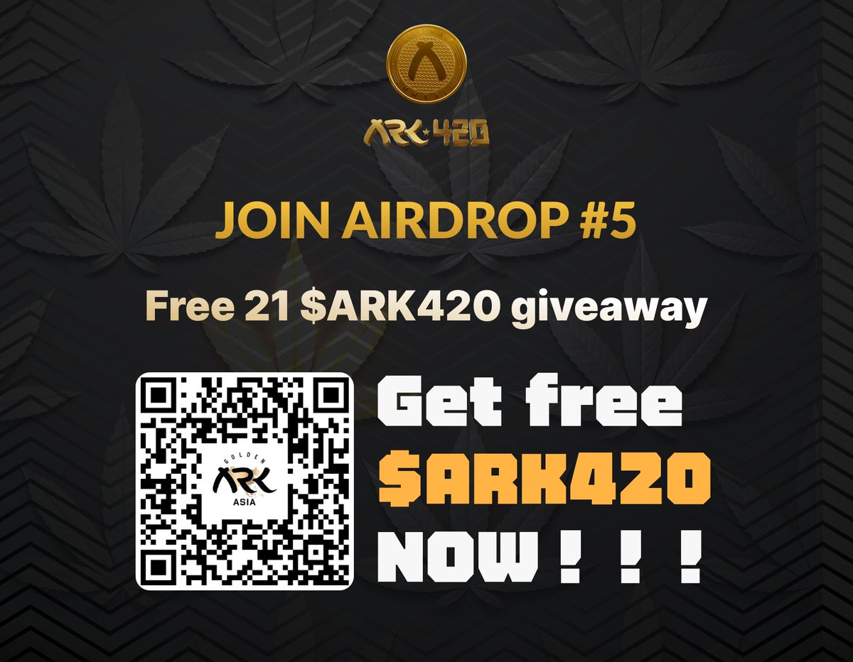 💰#FreeAirdrops $ARK420💰

🚀We are listing on #Pancakeswap on Nov 11th

🍀Qualification🍀
1. RT🔁 and tag 👫
2. ❤️this post
3. 👇Give us your #BSC  address👇
g2kuj8ta7p38hu.crew3.xyz/questboard

#BSCGem #Crypto #BullishAlert #web3community #Giveaway #FreeMint