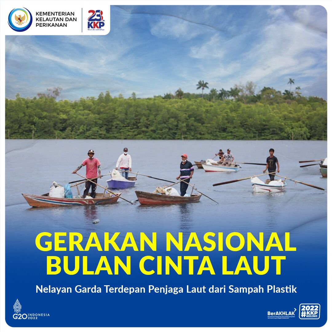 Hai #SahabatBahari, Gerakan Nasional #BulanCintaLaut bertajuk “Laut Sehat, Indonesia Sejahtera” merupakan komitmen KKP untuk menangani sampah laut dalam rangka implementasi ekonomi biru untuk memulihkan kesehatan laut
#KKPAccelerate #SaktiWahyuTrenggono #BulanCintaLaut #HUT23KKP