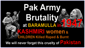 Aamira000's tweet photo. Cruelty on #Kashmiris started by #PakArmy disguised as Kabailis in Oct 1947. Pak invaded #Kashmir in thousands,countless #Kashmiris were mercilessly murdered. #IndianArmy fought &amp; expelled PakArmy. History speaks - We won’t forget the brutality committed by #Pak. #ShauryaDiwas https://t.co/CC15FkvKvO