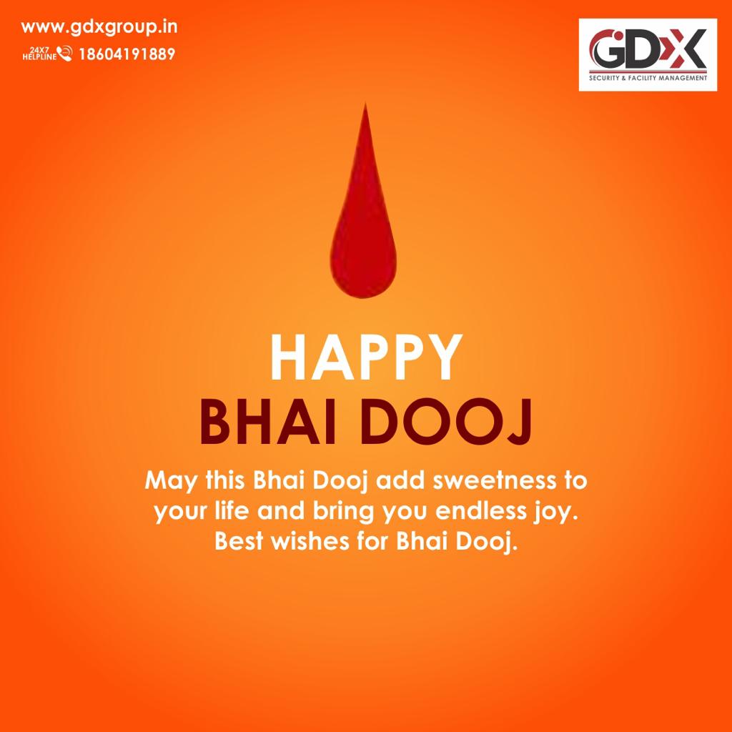 GDXfacility's tweet photo. Warm greetings on Bhai Dooj. #GDXGroup prays for the best of your health, happiness and prosperity.
#HappyBhaiDooj
#GDXuniqueservices
#GDX35YearsofServiceExcellence
#GDXtech https://t.co/IAXVXounne