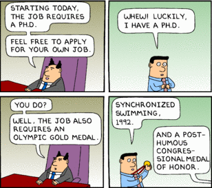 HopeBelieveLive's tweet photo. Moving the goal-post till you win! #Dilbert #PointyHairBoss #MovingGoalPost https://t.co/IDAtw5kHqD
