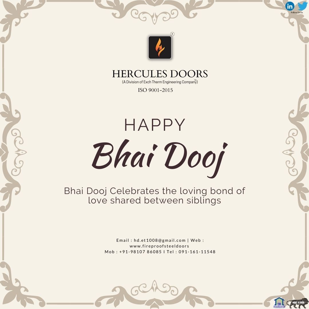 Hercules_Doors's tweet photo. This precious relation between brother and sister is very unbreakable. May this bond be always great. Hercules Family Wishes You a very Happy Bhai Dooj. #happybhaidooj2022 #herculesdoors #bhaidooj2022 #exchthermengineering #fireproofsteeldoors #fireresistence #fireprotection https://t.co/nnvJc764xQ