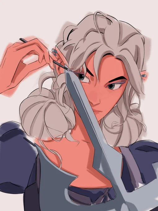 I wanted to do the knife-eyeliner meme for Alys but I felt her using the halberd was more fitting 
