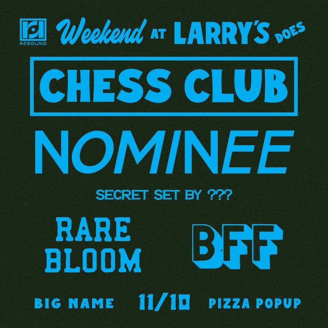 Op I’m playing a show on the 10th if that counts as a day off. Early birthday celebration @ Chess Club? <a href="/RARE_BLOOM/">RARE BLOOM</a> is playing this 😈