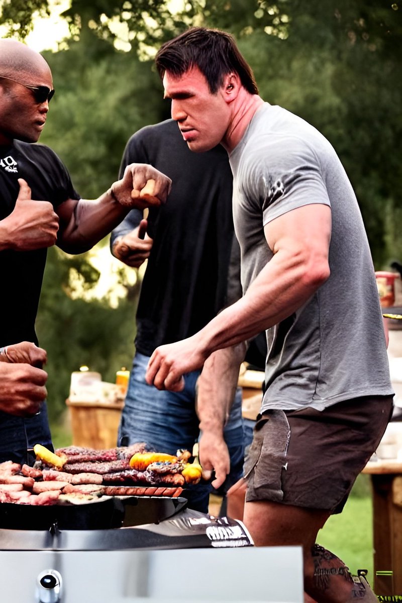 MMAiART's tweet image. Cookout With Chael Sonnen and Anderson Silva