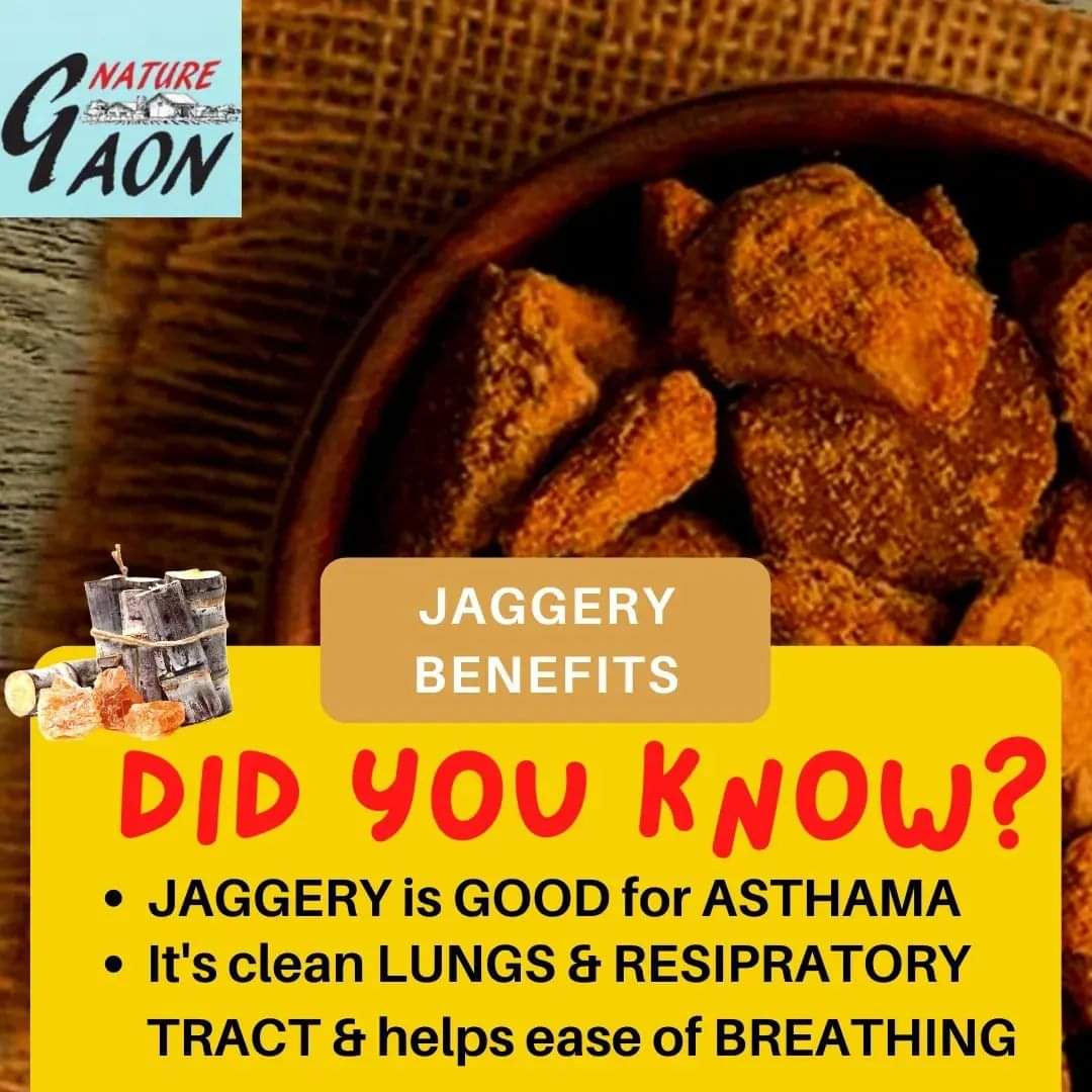 nature_gaon's tweet photo. #Ayurveda says, #jaggery has VAAT (वायु) & KAPHA (कफ) balancing properties, Which helps to cure ASTHMA..
#गुड़morning #jaggerybenefits #jaggeryeating #healthtips #healthyfood #healthyliving #health #healthylifestyle #immunity #immunitybooster #ayurvedicmedicine #asthmeticCure https://t.co/Pa3xR8OruI